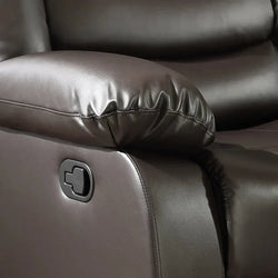 Roma Recliner Sofa Set 3+2+1 – Air Leather Reclining Sofas with Cup Holders, Black or Brown